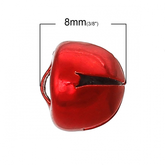 Image de Pendentifs en Laiton Clochette de Noël Couleur Mixte Lisse 8mm x 8mm, 100 Pcs