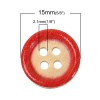 Picture of Wood Sewing Buttons Scrapbooking 4 Holes Round At Random Mixed 15mm( 5/8") Dia, 100 PCs