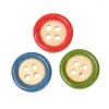 Picture of Wood Sewing Buttons Scrapbooking 4 Holes Round At Random Mixed 15mm( 5/8") Dia, 100 PCs
