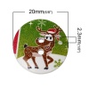 Immagine di Legno Bottone da Cucire ScrapbookBottone Tondo A Random Due Fori Natale Disegno 20mm Dia, 100 Pz