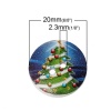 Imagen de Costura Botón Dos Agujeros Madera de Ronda Al Azar ,Navidad 20mm Diámetro, 100 Unidades