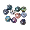 Image de Perles en Céramique Rond Couleur au Hasard 10mm Dia, Taille de Trou: 3mm - 2.1mm, 20 PCs
