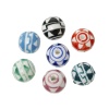 Picture of Ceramics Beads Round At Random Mixed Triangle Pattern About 14mm Dia, Hole: Approx 2.6mm - 3mm, 10 PCs