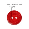 樹脂 縫製 ボタン 2つ穴 円形  ランダムな色 15mm 直径、 100 個 の画像