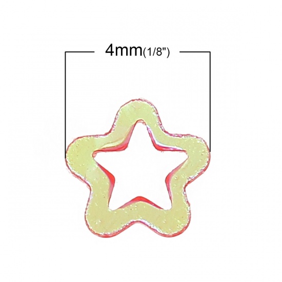 Immagine di PVC Lustrino Stella a Cinque Punte Colore Misto AB Colore 4mm x 4mm, 100 Grammi