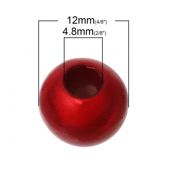 Picture of Acrylic European Style Large Hole Charm Beads Round At Random Mixed About 12mm x 11mm, Hole: Approx 4.8mm, 50 PCs