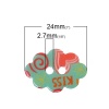 Picture of Acrylic Sewing Buttons Scrapbooking 2 Holes Cloud Multicolor At Random Mixed Pattern 24mm(1") x 17mm( 5/8"), 20 PCs