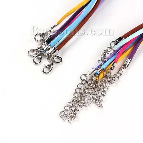 Picture of Velvet Faux Suede Cord Necklace At Random Mixed 45cm(17 6/8") long, 10 PCs