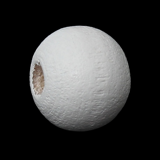 Immagine di Legno Separatori Perline Tondo Bianco Dia Circa: 8mm, Foro: Circa 2.4mm-3mm, 500 Pz