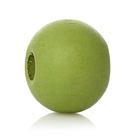 Изображение Деревянные Бусины Круглые, Зеленый 8мм диаметр, 2.1mm-2.8mm, 500 ШТ