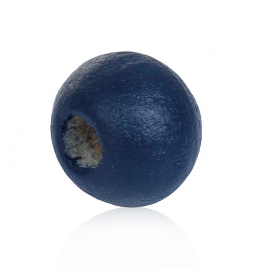 ウッド スペーサ ビーズ 円形 紺碧 約 6mm直径、 穴：約 1.6mm-2.1mm、 1000 個 の画像