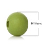 Immagine di Legno Separatori Perline Tondo Erba Verde Dia Circa: 6mm, Foro: Circa 2mm-2.4mm, 1000 Pz