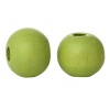 Immagine di Legno Separatori Perline Tondo Erba Verde Dia Circa: 6mm, Foro: Circa 2mm-2.4mm, 1000 Pz