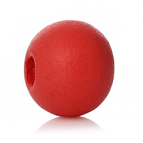 Picture of Wood Spacer Beads Round Watermelon Red About 6mm Dia, Hole: Approx 1.8mm-2.4mm, 1000 PCs