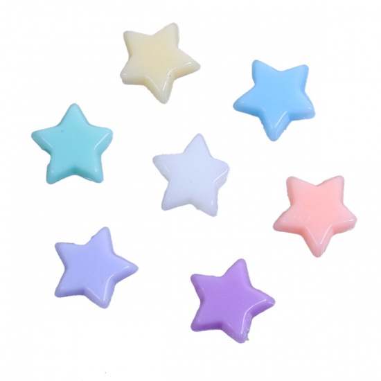 Изображение Бусины Акриловые, Звезда, цвет: Случайно 11mm x10mm - 10mm x9mm, 1.6мм, 500 ШТ
