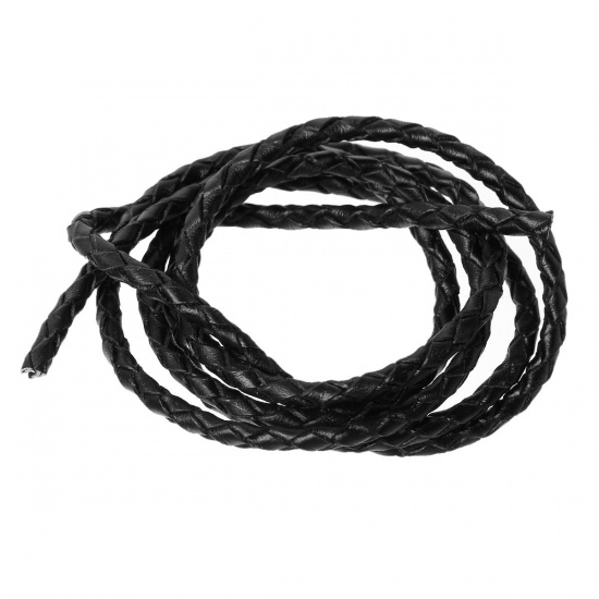Picture of Cowhide Leather Jewelry Cord Black 4.0mm( 1/8"), 1 M