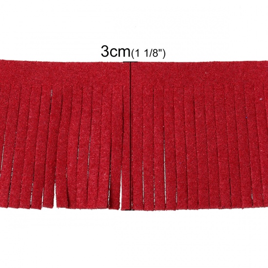 Immagine di Velluto Macrame Scamosciato Rosso 30.0mm, 2 M