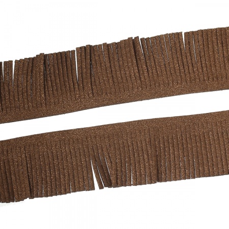 Velvet Faux Suede Fringe Tassel Trim Dark Coffee Glitter 30mm(1 1/8"), 2 M