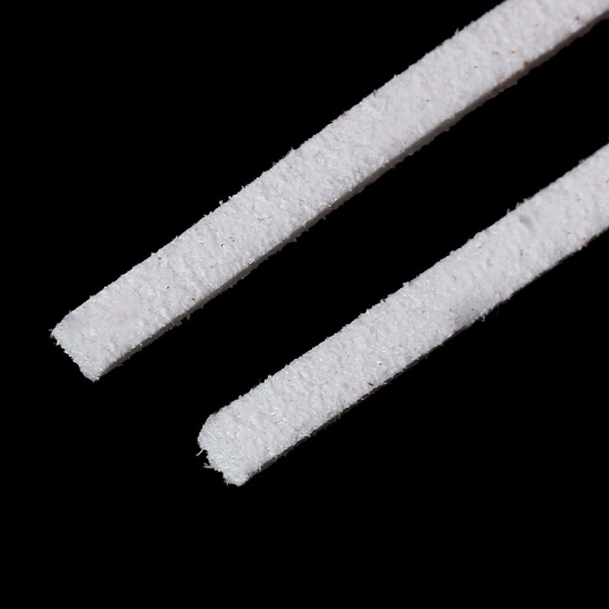 Picture of Velvet Faux Suede Jewelry Cord Rope White 2.9mm( 1/8"), 20 PCs (Approx 1 M/Piece)