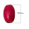 Image de Perles en Bois Tonneau Couleur au Hasard 15mm x 10mm, Tailles de Trous: 4mm, 300 Pcs