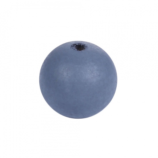 Picture of Wood Spacer Beads Round Navy blue About 20mm Dia, Hole: Approx 3.5mm - 3mm, 50 PCs