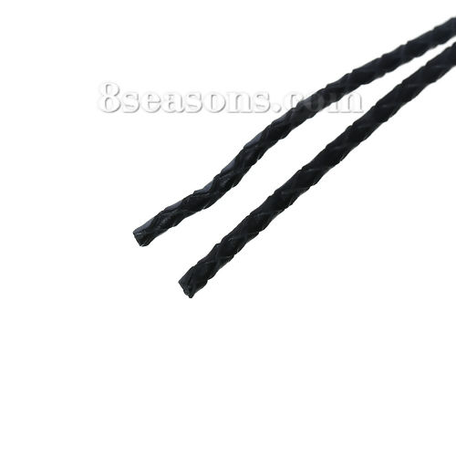 Picture of Real leather Jewelry Braiding Thread Cord Black 3.0mm( 1/8"), 2 M