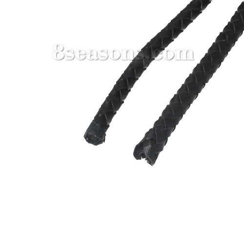 Picture of Real leather Jewelry Braiding Thread Cord Black 5.5mm( 2/8"), 2 M