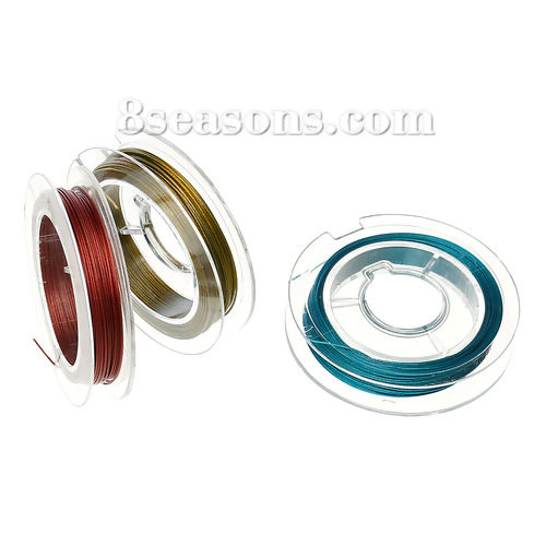 Picture of Steel Wire Beading Wire Thread Cord At Random Mixed 0.45mm Dia, 10 Rolls(Approx 9 M/Roll)