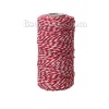 Picture of Cotton Jewelry Sewing Thread Cord Red Stripe 1.5mm, 1 Roll(approx 100 Yards)