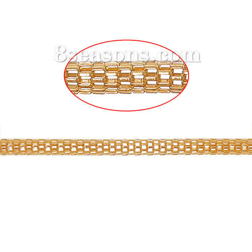 Picture of Iron Based Alloy Lantern Chain Findings Golden 3.2mm( 1/8") Dia, 5 M