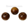 Picture of Wood Spacer Beads Round Coffee Zebra Stripe Pattern About 8mm Dia, Hole: Approx 1.6mm, 500 PCs