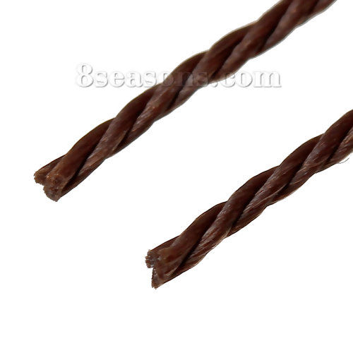 Picture of Wax rope Polyester Jewelry Rope Twist Coffee 1.0mm, 1 Bundle (Approx 410 M/Bundle)
