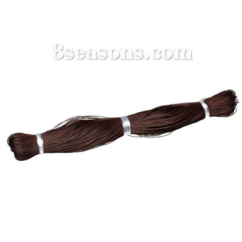 Picture of Wax rope Polyester Jewelry Rope Twist Coffee 1.0mm, 1 Bundle (Approx 410 M/Bundle)