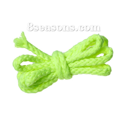 Picture of Cotton Jewelry Rope Braided Neon Yellow 5.0mm( 2/8"), 10 M