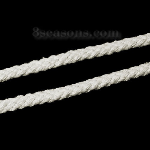 Picture of Cotton Jewelry Rope Braided Creamy-White 5.0mm( 2/8"), 10 M