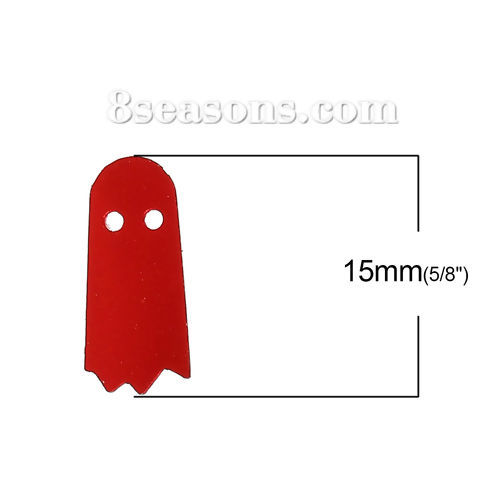 Image de Paillettes en PVC Forme Fantôme Halloween Couleur Au Hasard 15mm x 7mm , 50 Grammes (Environ 1429 PCs/Paquet)