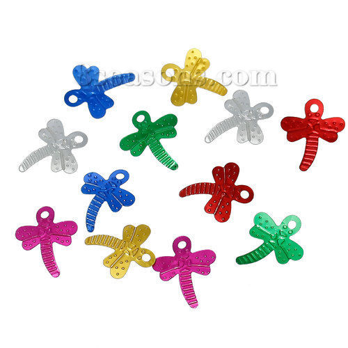Picture of PVC Sequins Paillettes Dragonfly At Random Mixed 18mm( 6/8") x 15mm( 5/8"), 50 Grams (Approx 1000 PCs/Packet)