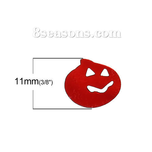 Immagine di PVC Lustrino Halloween Zucca A Random 11mm x 10mm, 50 Grammi (Circa 2000 Pz/Pacchetto)