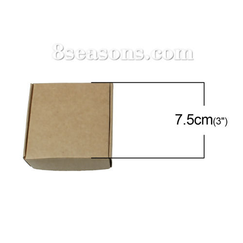 Picture of Paper Jewelry Gift Wrapping Boxes Light Brown 7.5cm(3") x 7.5cm(3"), 10 PCs