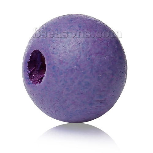 Image de Perles en Bois de Cyprès Forme Rond Violet Diamètre: 8mm, 500 Pcs
