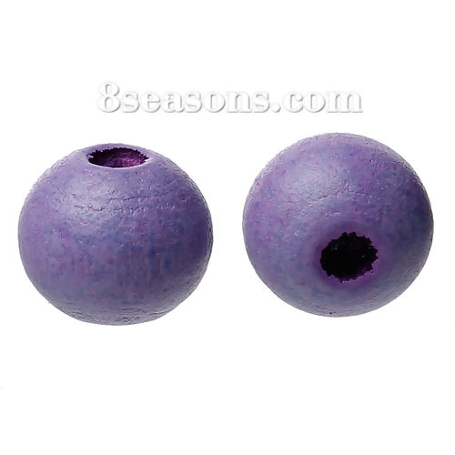 Picture of Hinoki Wood Spacer Beads Round Purple About 8mm Dia, 500 PCs
