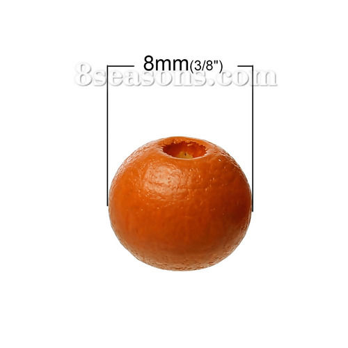Bild von Zypressenholz Perlen Rund Orangerot 8mm D., 500 Stück