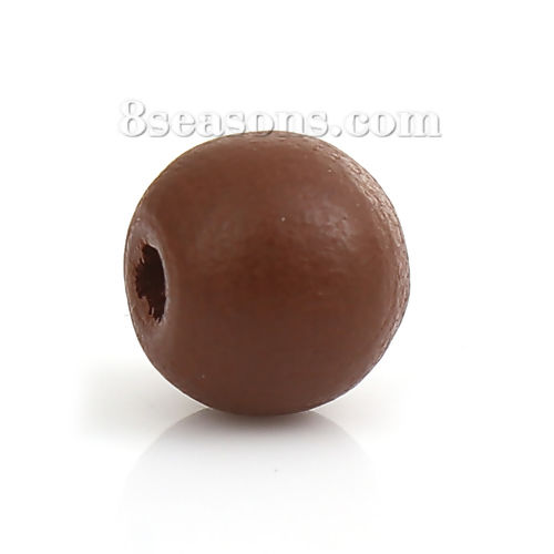 Picture of Hinoki Wood Spacer Beads Round Light Coffee About 8mm Dia, 500 PCs