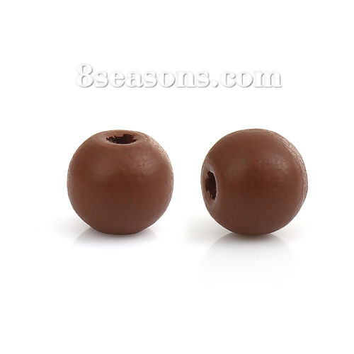 Picture of Hinoki Wood Spacer Beads Round Light Coffee About 8mm Dia, 500 PCs