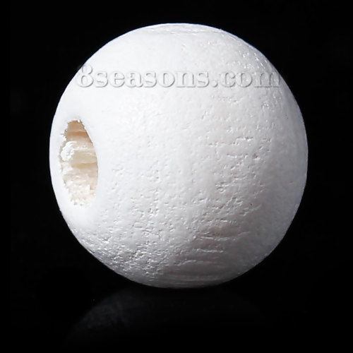 Picture of Hinoki Wood Spacer Beads Round White About 8mm Dia, 500 PCs