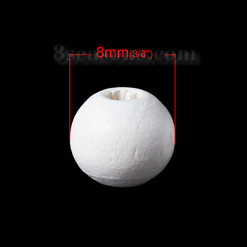 Изображение можжевельник Бусины Круглые, Белый 8мм диаметр, 500 ШТ