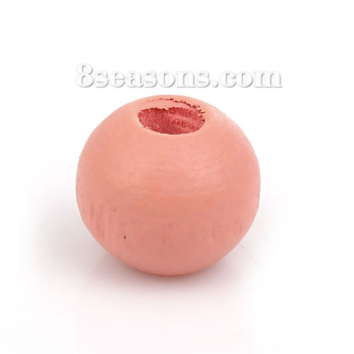 Image de Perles en Bois de Cyprès Forme Rond Rosé pâle Gris Diamètre: 8mm, 500 Pcs