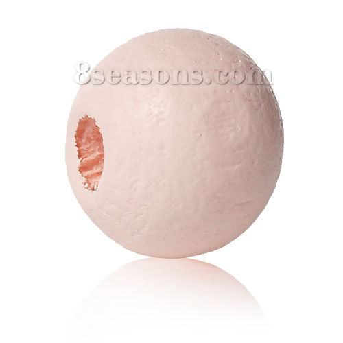 Picture of Hinoki Wood Spacer Beads Round Light pink About 8mm Dia, 500 PCs