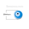 Изображение клён Бусины Круглые, Случайный с узором “ Глаз ” 20мм диаметр, Отверстие:2.5mm - 2.1mm 50 ШТ