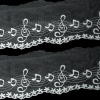 Image de Dentelles en Coton Blanc Note Musicale Largeur: 10cm, 1 Yard